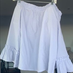 off the shoulder seersucker long sleeve